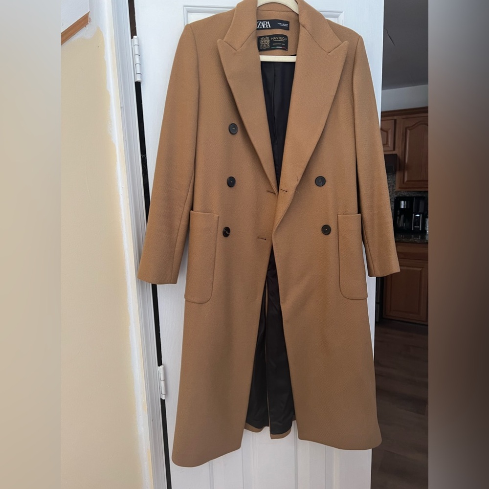 ZARA MANTECO TRENCH CAMEL COAT SIZE XS